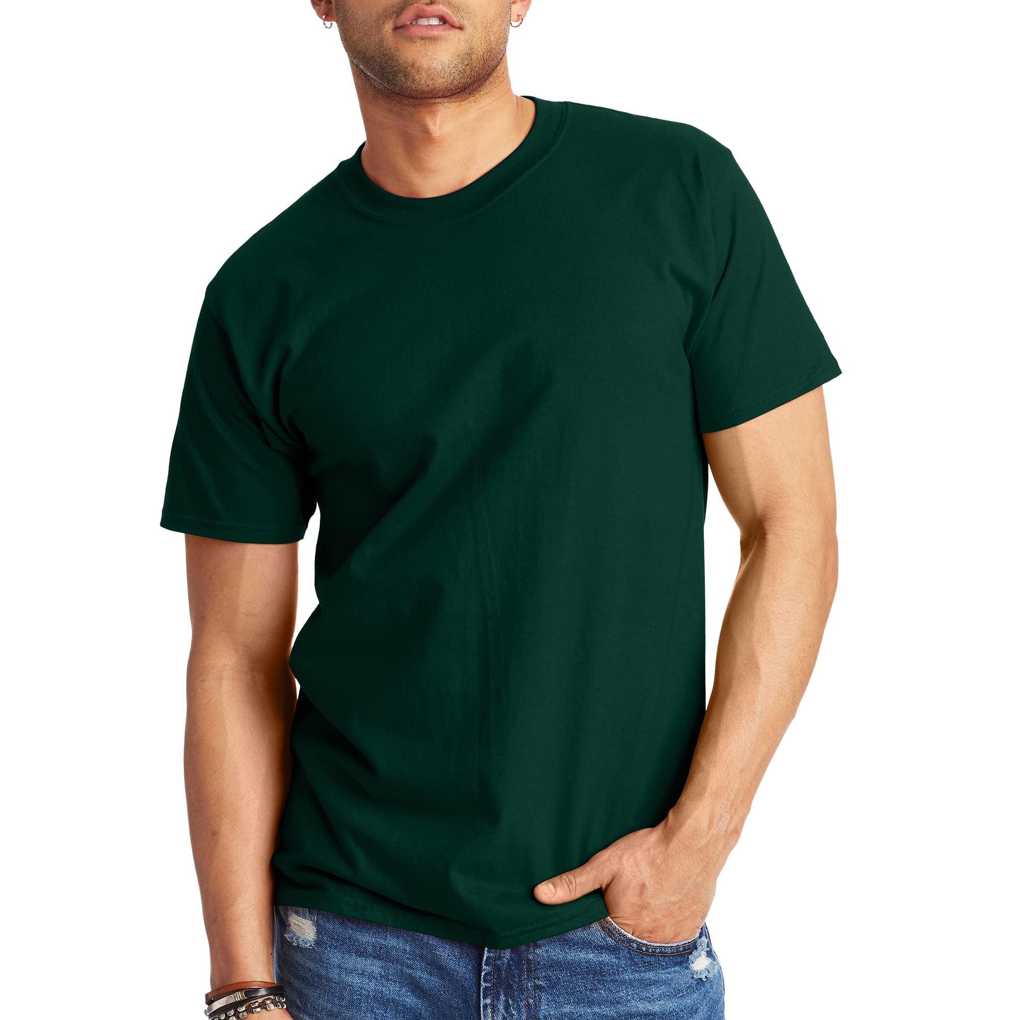 Hanes Men's Beefy-t T-Shirt, Heavyweight Cotton Tee, 1 Or 2 Pack, Big & Tall